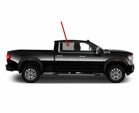 Passenger Right Side Rear Door Window Door Glass Compatible with Chevrolet Silverado 2500/3500 2020-2026 & GMC Sierra 2500/3500 2020-2026 4 Door Crew Cab Pickup (Full Size Rear Door) Models