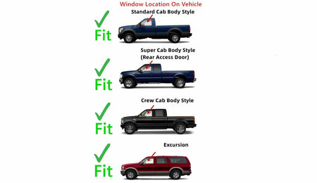 Driver Left Side Front Door Window Door Glass Compatible with Ford F250/F350/F450/F550/F650/F750 1999-2012 Models (Not for F250LD Light Duty) / Excursion 2000-2005
