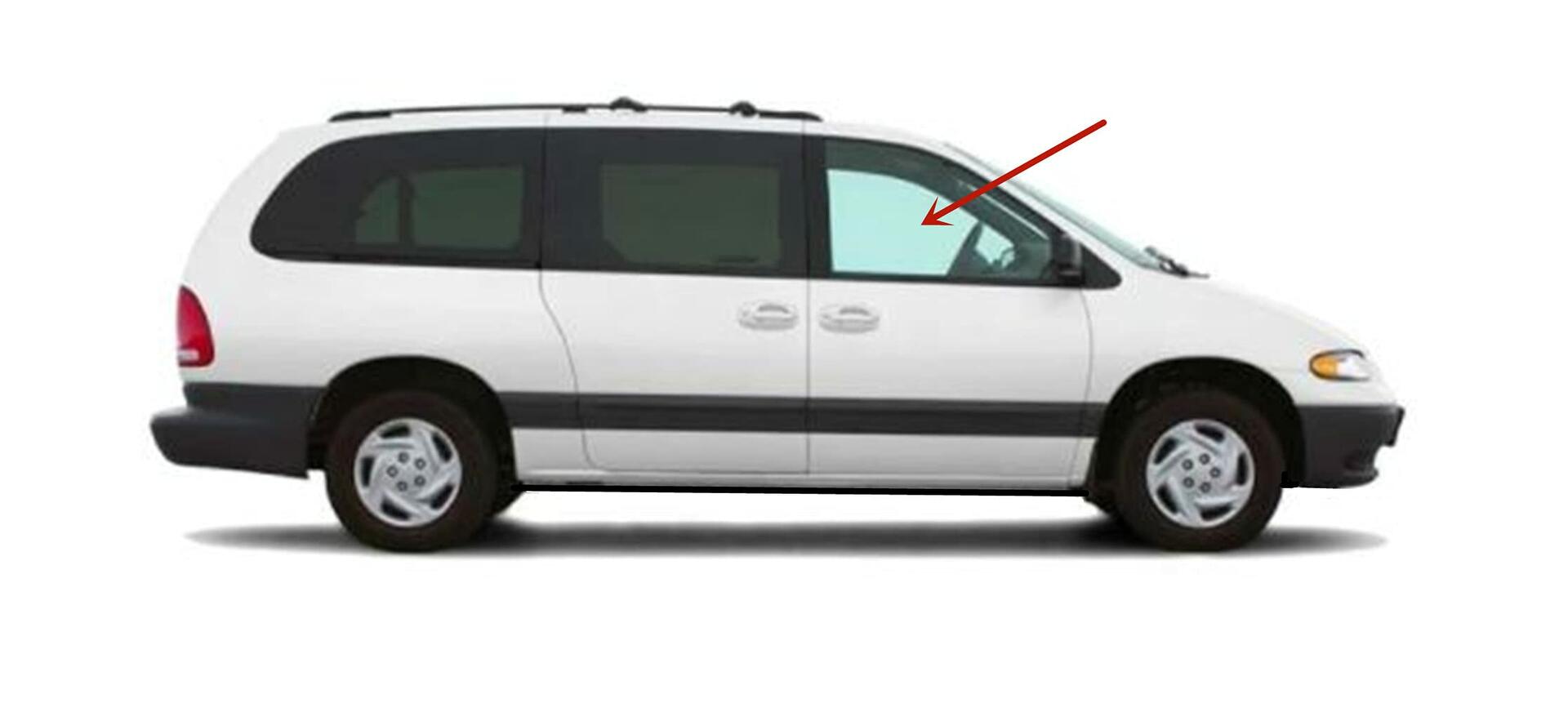 Passenger Right Side Front Door Window Door Glass Compatible with Chrysler Voyager/Grand Voyager/Town & Country/Dodge Caravan/Grand Caravan/Plymouth Voyager/Grand Voyager 1996-2000 Models