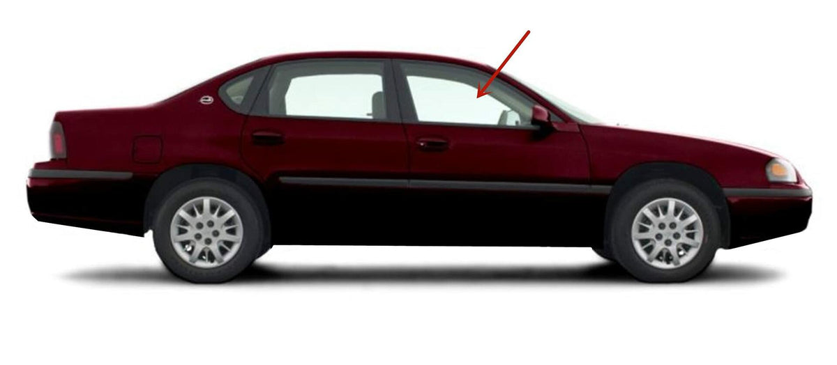 Tempered Passenger Right Side Front Door Glass Door Window Compatible with Chevrolet Impala 2000-2005 4 Door Sedan