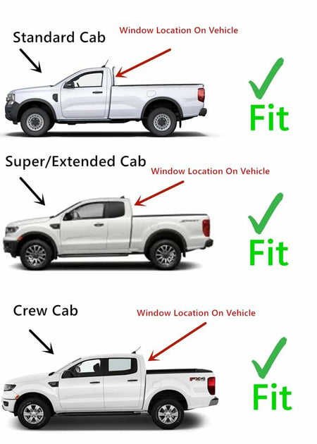 Heated Privacy Stationary Back Window Back Glass Compatible with Ford Ranger Pickup 2019-2023 Models