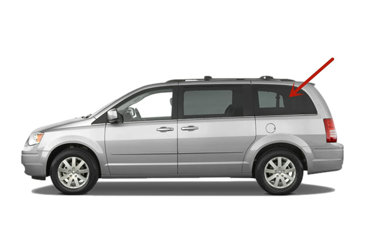 Movable Driver Left Side Quarter Window Quarter Glass Compatible with Chrysler Town & Country 2008-2016 Models