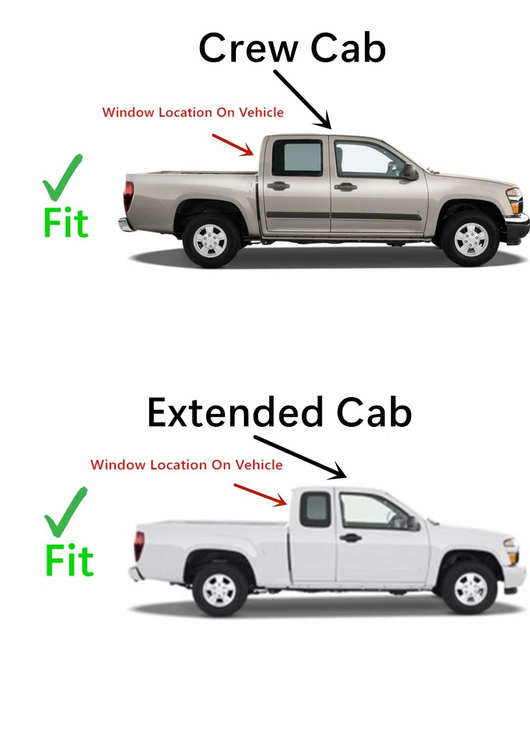 Sliding Back Window Glass Back Slider Compatible with Chevrolet Colorado/GMC Canyon Pickup 2004-2012 Models