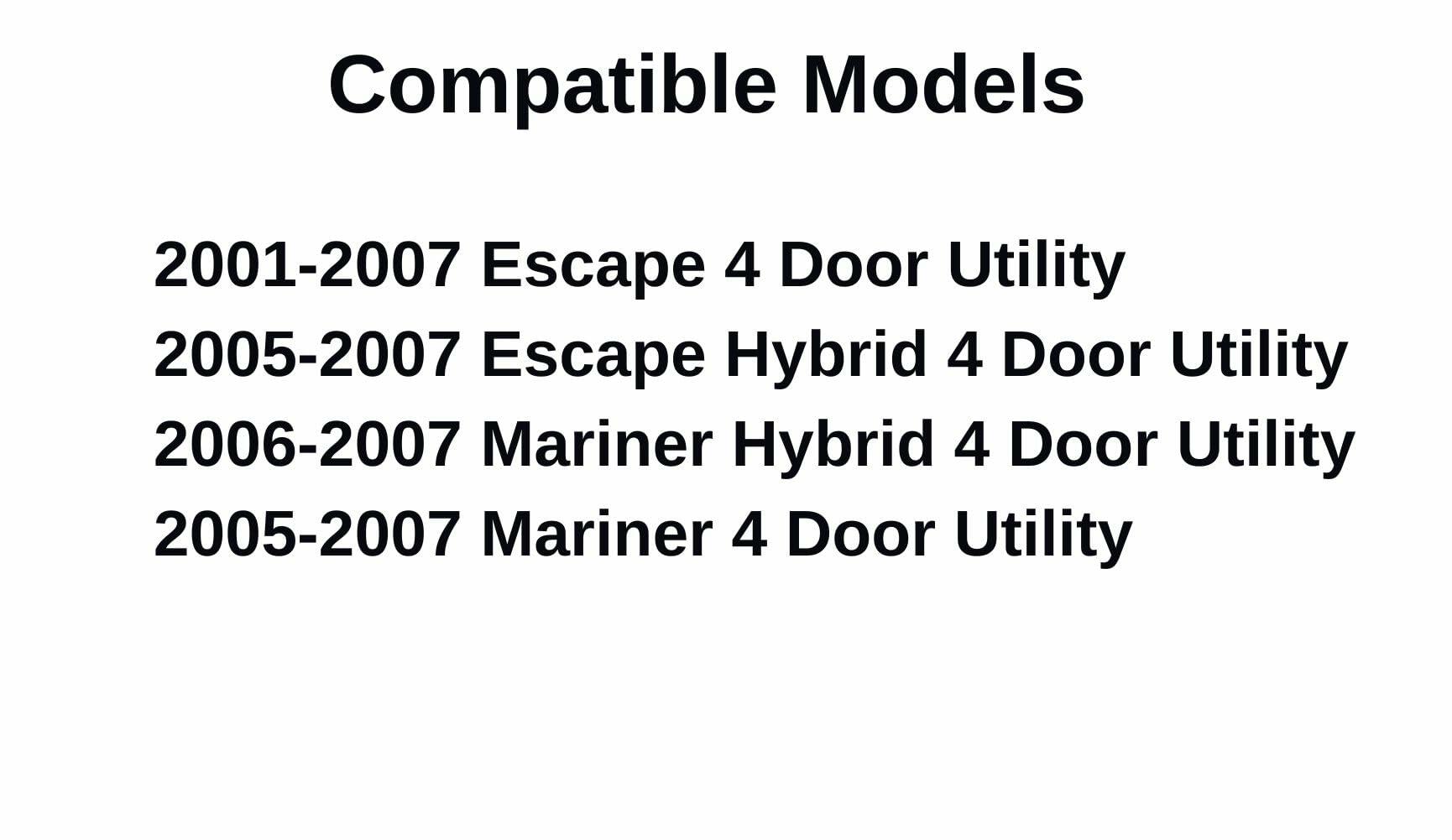Driver Left Side Rear Door Window Door Glass Compatible with Ford Escape/Mercury Mariner 2001-2007 Models