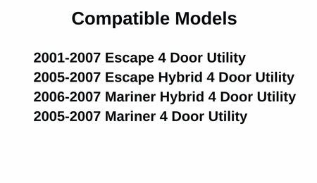 Driver Left Side Rear Door Window Door Glass Compatible with Ford Escape/Mercury Mariner 2001-2007 Models