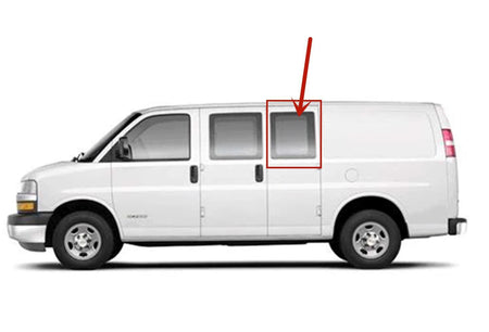 Privacy Stationary Driver Left Side Hinged Door Rear Window Door Glass Compatible with GMC Savana / Chevrolet Express 2003-2025 Models