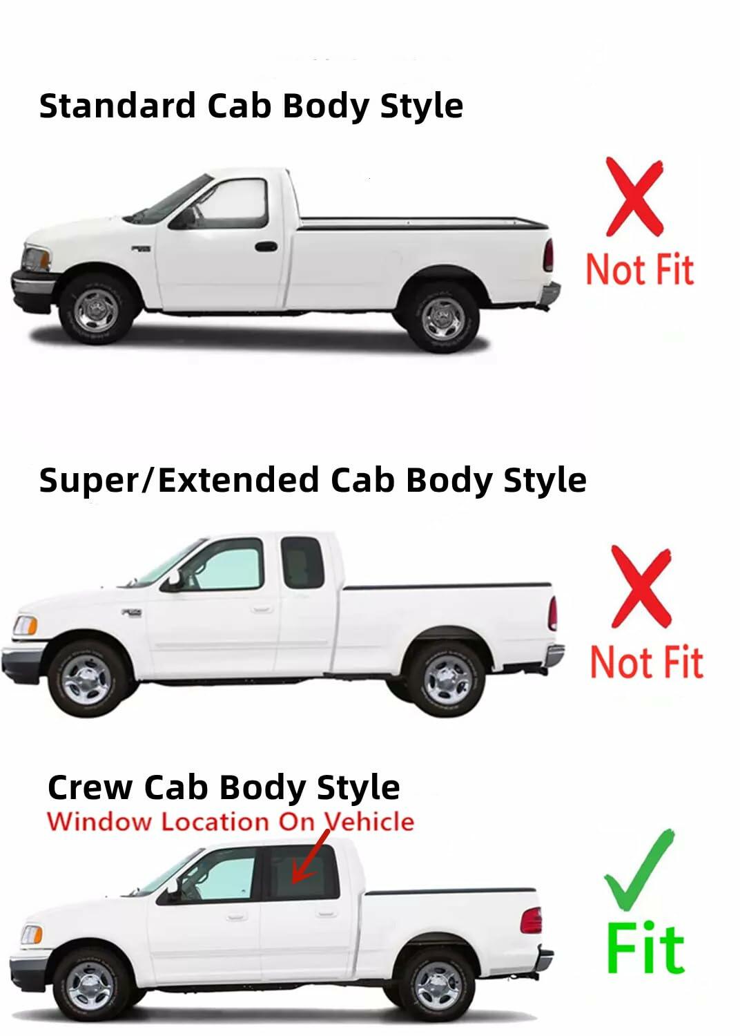 Driver Left Side Rear Door Window Door Glass Compatible with Ford F150 Pickup/Lincoln Blackwood 4 Door Crew Cab 2001-2003 Models