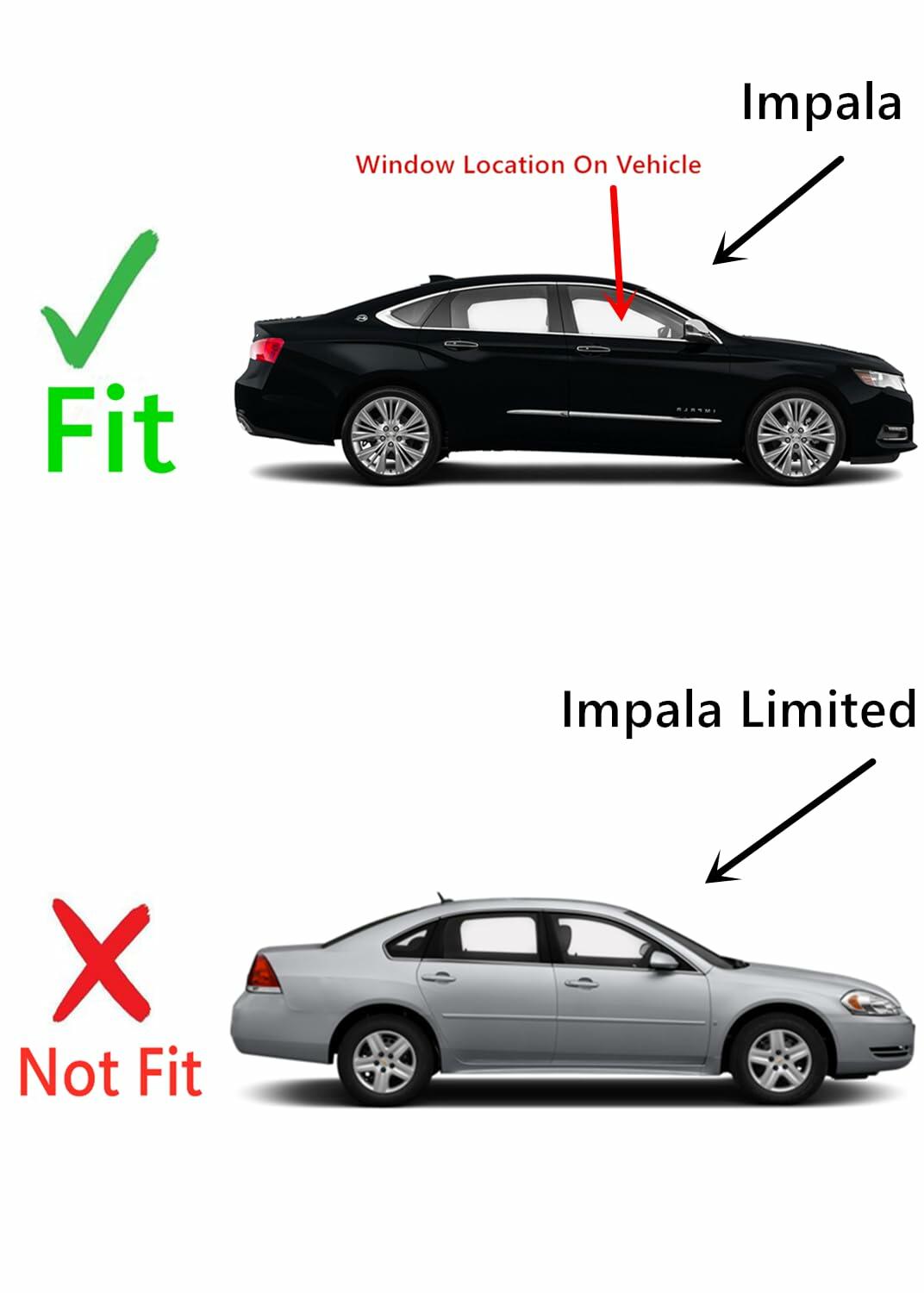 Laminated Passenger Right Front Door Window Door Glass Compatible with Chevrolet Impala 2014-2020 Models (Not For Impala Limited)