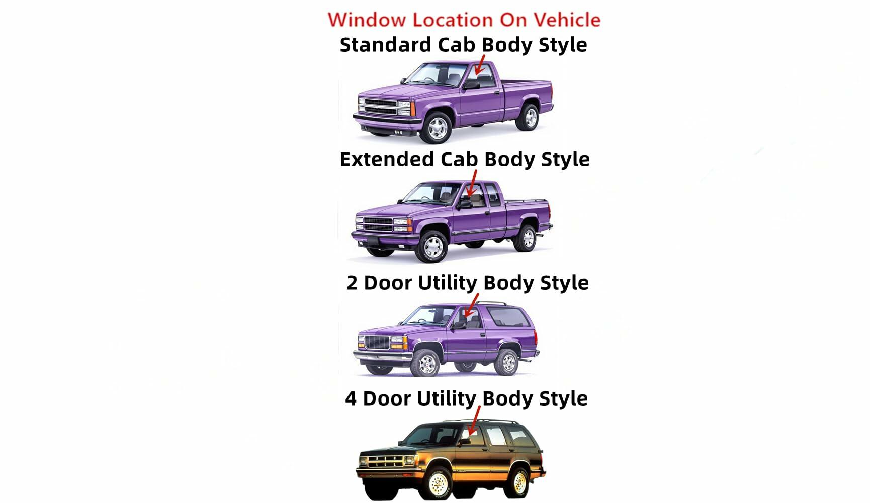 Driver Left Side Front Door Window Door Glass Compatible with Chevrolet S10 Blazer & Oldsmobile Bravada 1993-1994 /S10 Pickup 1993 Models