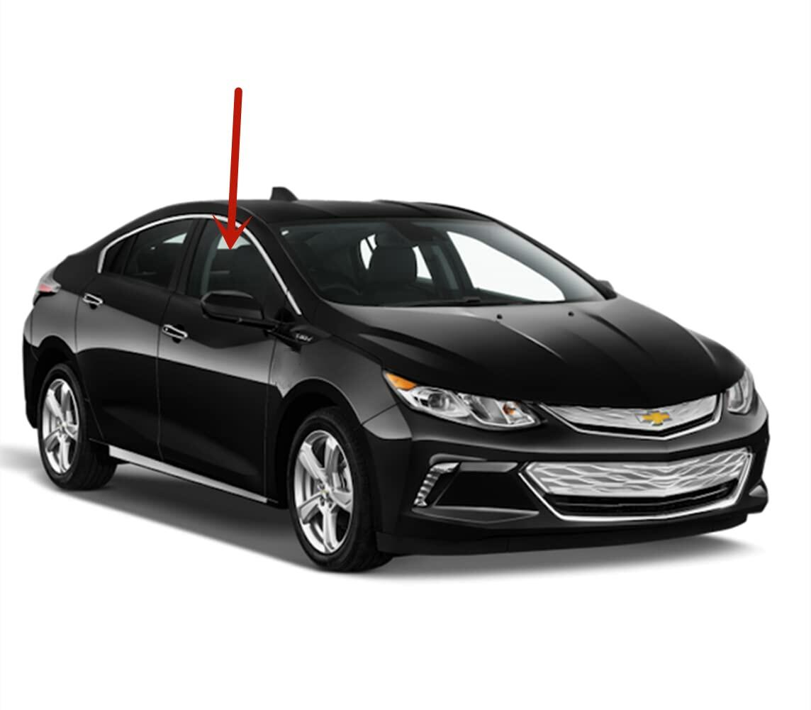 Tempered Passenger Right Side Front Door Window Door Glass Compatible with Chevrolet Volt 2016-2019 Models