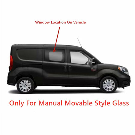 Movable Manual Sytle Passenger Right Side Rear Door Window Door Glass Compatible with Ram Promaster City 2015-2022 Models