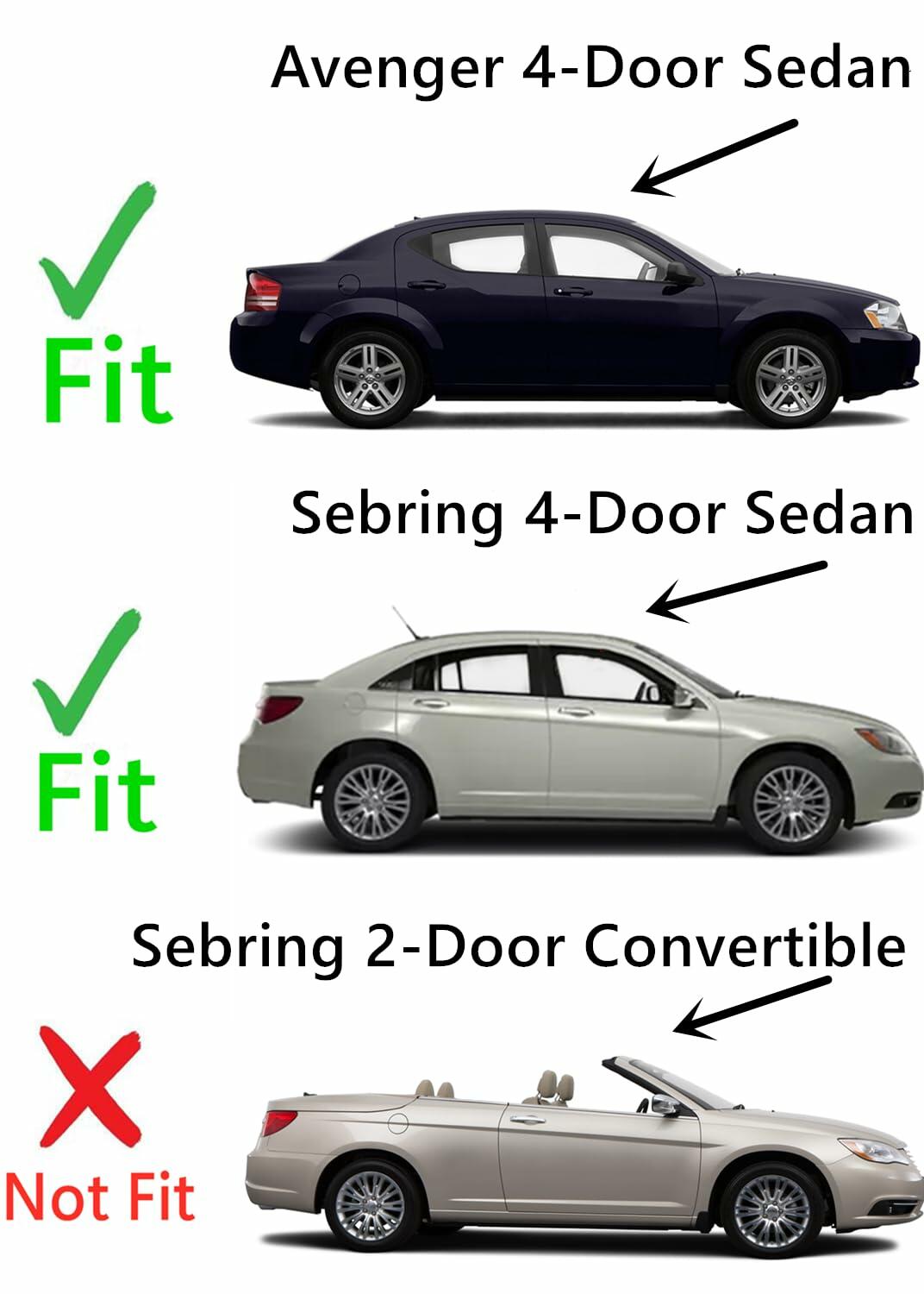 Passenger Right Side Front Door Window Door Glass Compatible with Chrysler Sebring/Dodge Avenger 2007-2010 Models