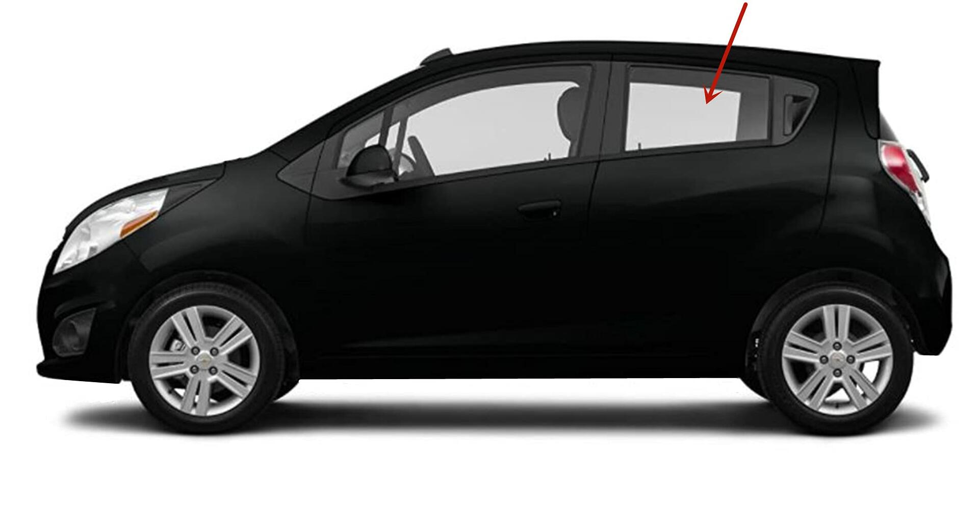 Driver Left Side Rear Door Window Door Glass Compatible with Chevrolet Spark 2013-2015 Models