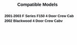 Driver Left Side Rear Door Window Door Glass Compatible with Ford F150 Pickup/Lincoln Blackwood 4 Door Crew Cab 2001-2003 Models