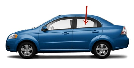 Driver Left Side Rear Door Window Door Glass Compatible with Chevrolet Aveo 4 Door Sedan 2007-2011 Models/Pontiac G3 4 Door Sedan 2006-2009 Models
