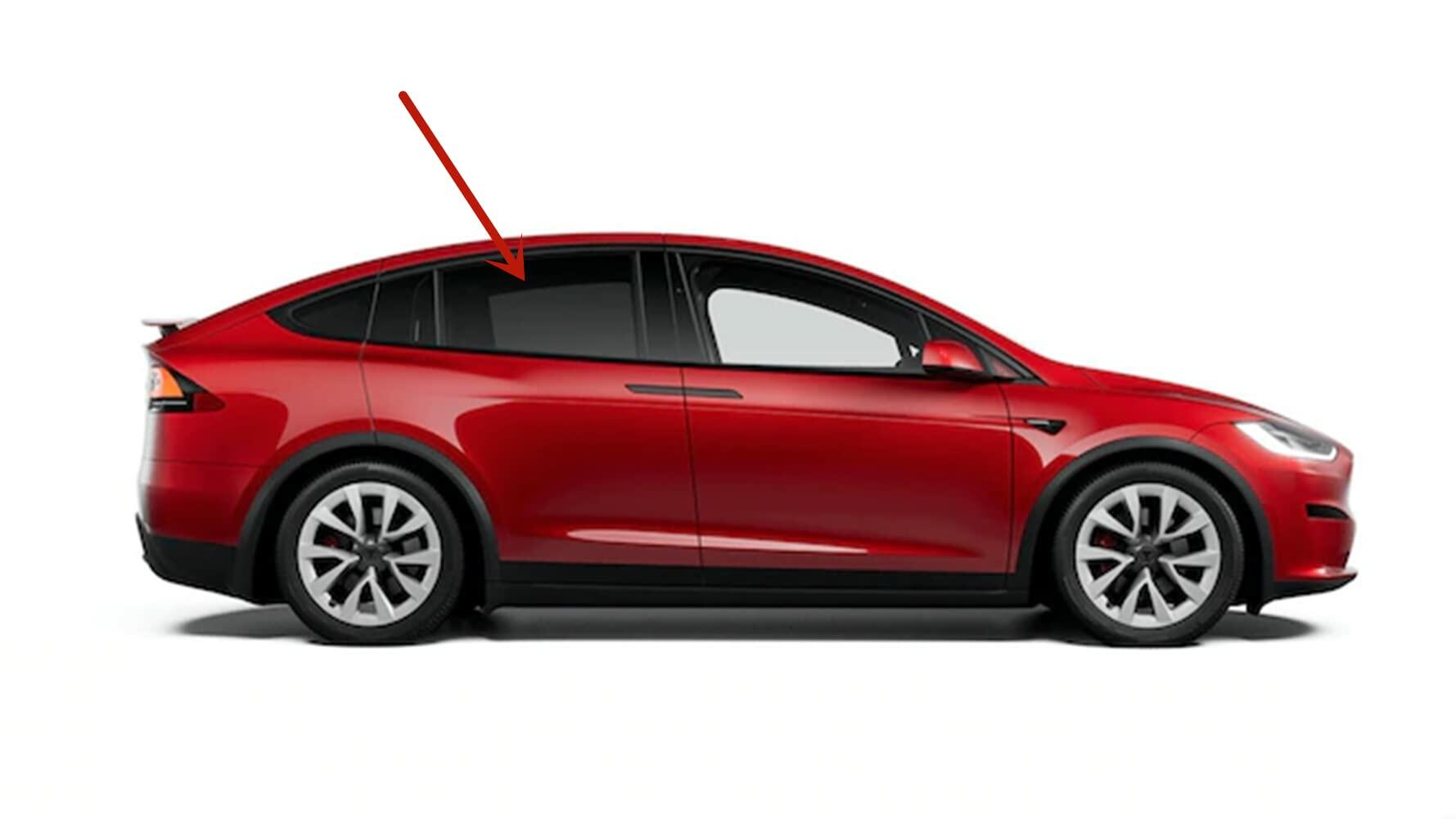 Privacy Passenger Right Side Rear Door Window Door Glass Compatible with Tesla Model X 2016-2025 Models