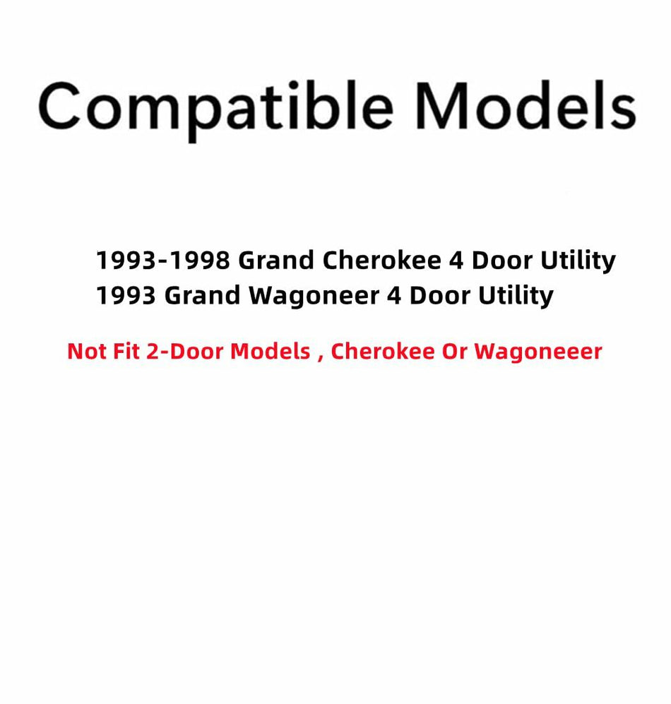 Passenger Right Side Rear Door Window Door Glass Compatible with Jeep Grand Cherokee 1993-1998 / 1993 Grand Wagoneer 4 Door Utility Models