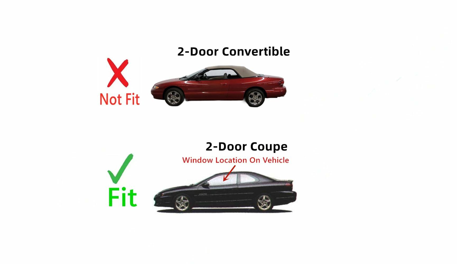 Driver Left Side Door Window Door Glass Compatible with Chrysler Sebring/Dodge Avenger 2 Door Coupe 1995-2000 Models