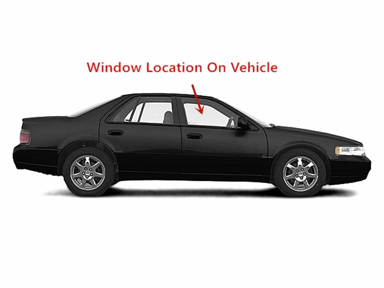 Passenger Right Side Front Door Window Door Glass Compatible with Cadillac Seville 4 Door Sedan 1998-2004 Models