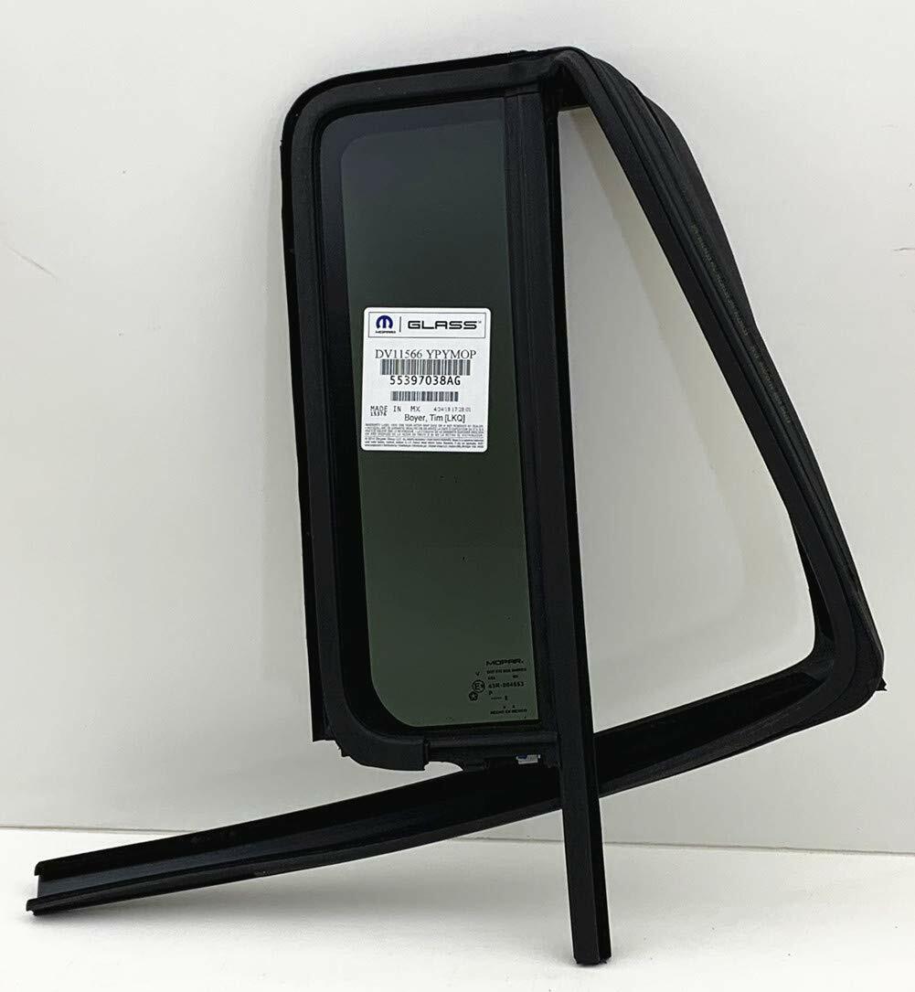OEM Passenger Right Side Rear Vent Window Vent Glass Compatible with Jeep Wrangler 4 Door Utility 2008-2017 Models/Wrangler JK 4 Door Utility 2018 Models