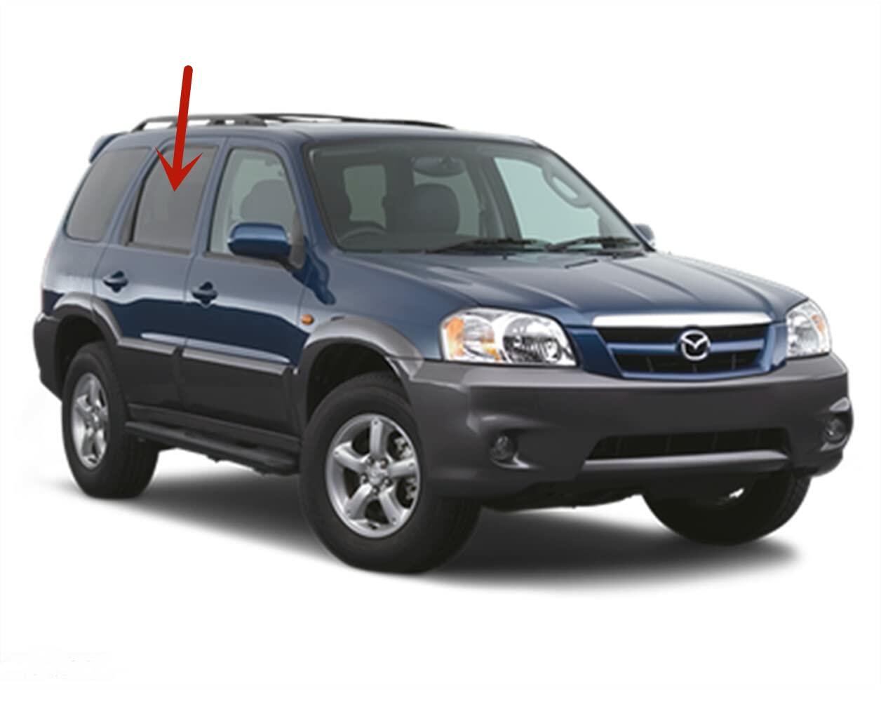 Passenger Right Side Rear Door Window Door Glass Compatible with Mazda Tribute 2001-2006 4 Door Models