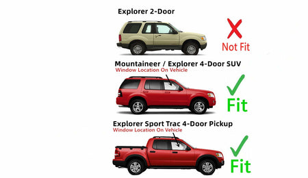 NAGD Passenger Right Side Front Door Window Glass Compatible with Ford Explorer/Mercury Mountaineer 2002-2010 4 Door Models/Ford Explorer Sport Trac 2007-2010 Models