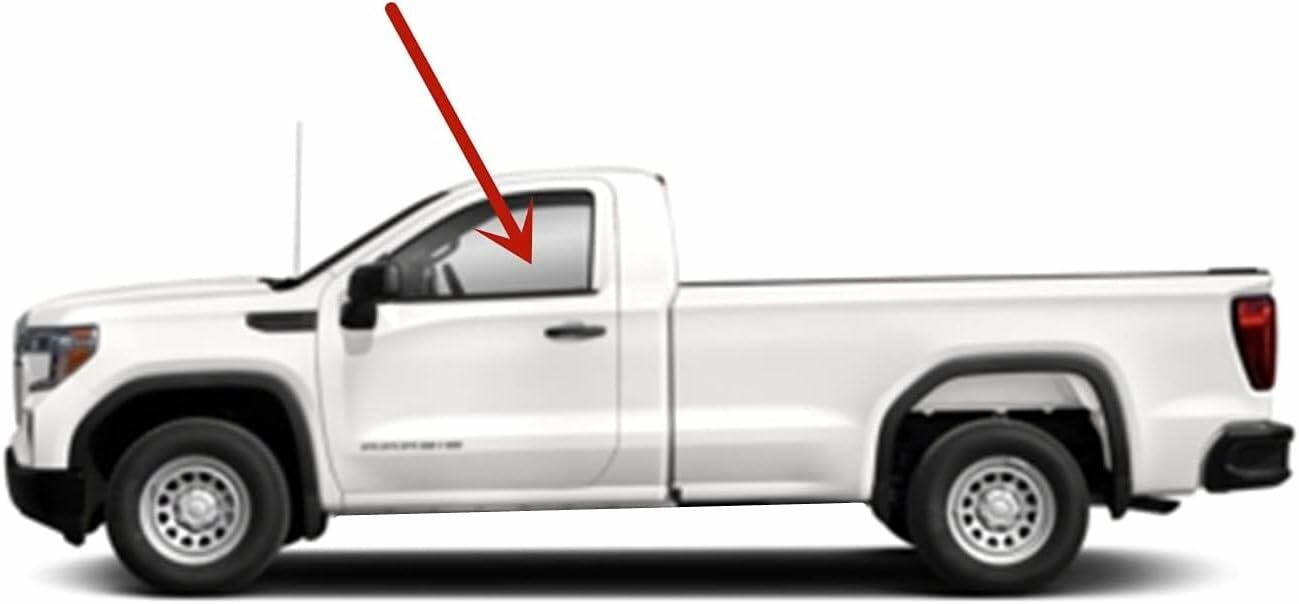 Driver Left Side Door Window Door Glass Compatible with Chevrolet Silverado/GMC Sierra 1500 2 Door Standard Cab 2019-2026 Models