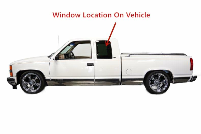 Movable Style Driver Left Side Quarter Window Glass With Frame & Latch Compatible with Chevrolet/GMC Pickup C1500 K1500 1988-1999 / C2500 K2500 C3500 K3500 1988-2000 2-Door Extended Cab Models