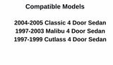Driver Left Side Front Door Window Door Glass Compatible with Oldsmobile Cutlass 1997-1999 Models/Chevrolet Malibu 1997-2003 Models/Chevrolet Classic 2004-2005 Models