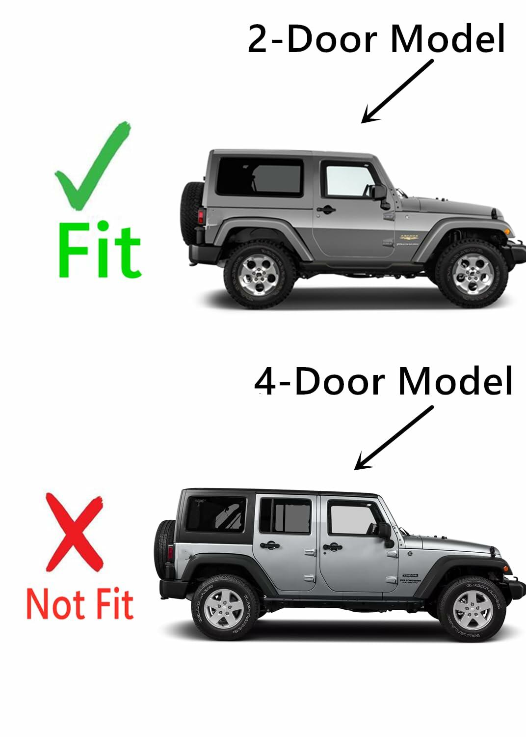 Passenger Right Side Quarter Window Quarter Glass Compatible with Jeep Wrangler 2011-2017 / Wrangler JK 2018 2-Door Utility Models