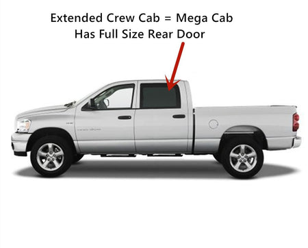 Laminated Driver Left Side Rear Door Window Door Glass Compatible with Dodge Ram Pickup 1500/2500/3500/4500/5500 4 Door Extended Crew/Mega Cab 2006-2007 Models