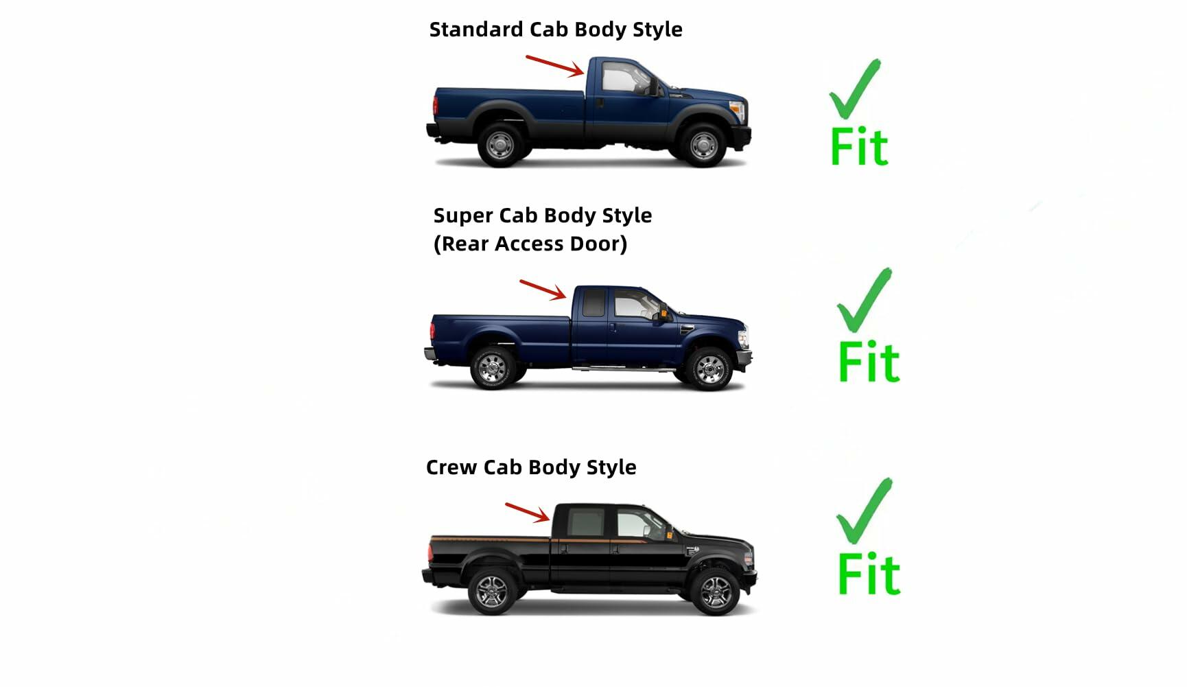 Privacy Stationary Back Window Back Glass Compatible with Ford F250/F350/F450/F550/F650/F750 Pickup 1999-2007 Models