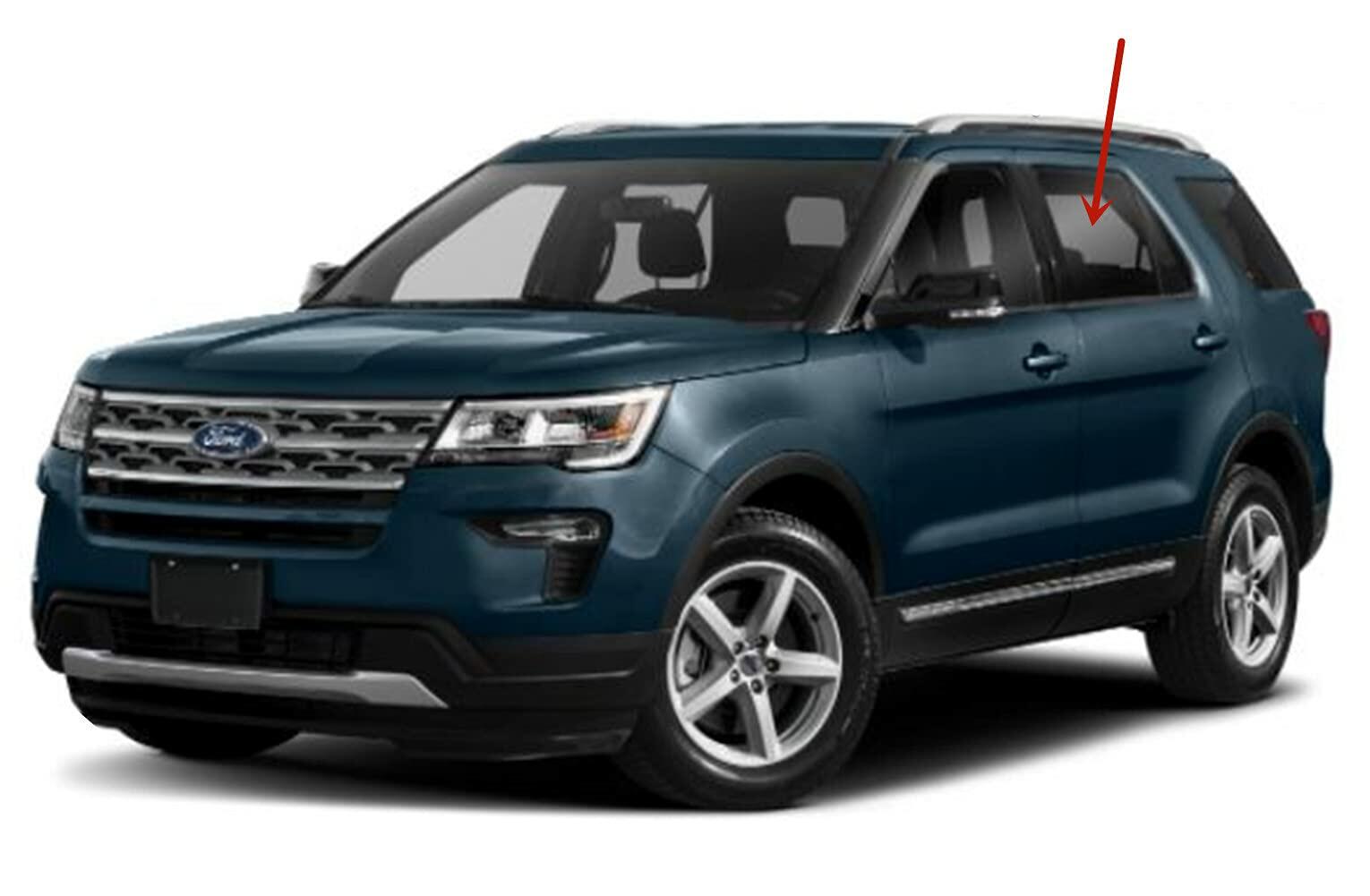 Driver Left Side Rear Door Window Door Glass Compatible with Ford Explorer 2011-2019 Models