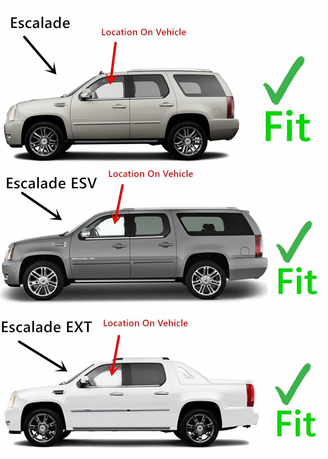 Driver Left Side Front Door Window Door Glass Compatible with Cadillac Escalade 2007-2014 Models