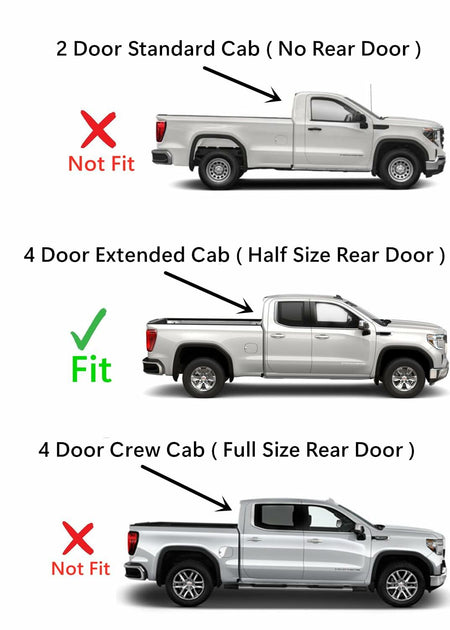 Privacy Passenger Right Side Rear Door Window Door Glass Compatible with Chevrolet Silverado/GMC Sierra 1500 4 Door Extended Cab 2019-2026 Models