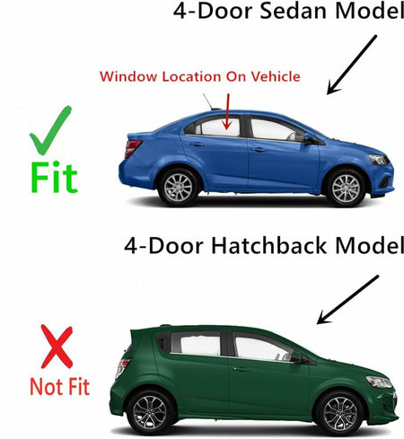 Passenger Right Side Rear Door Window Door Glass Compatible with Chevrolet Sonic 4 Door Sedan 2012-2020 Models
