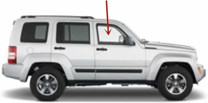 Passenger Right Side Front Door Window Door Glass Compatible with Jeep Liberty 2008-2012 Vehicle Models