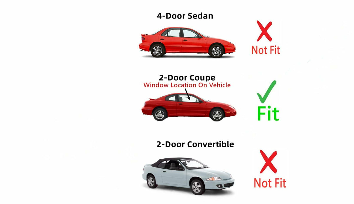 Passenger Right Side Door Window Door Glass Compatible with Pontiac Sunfire/Chevrolet Cavalier 2 Door Coupe 1995-2005 Models