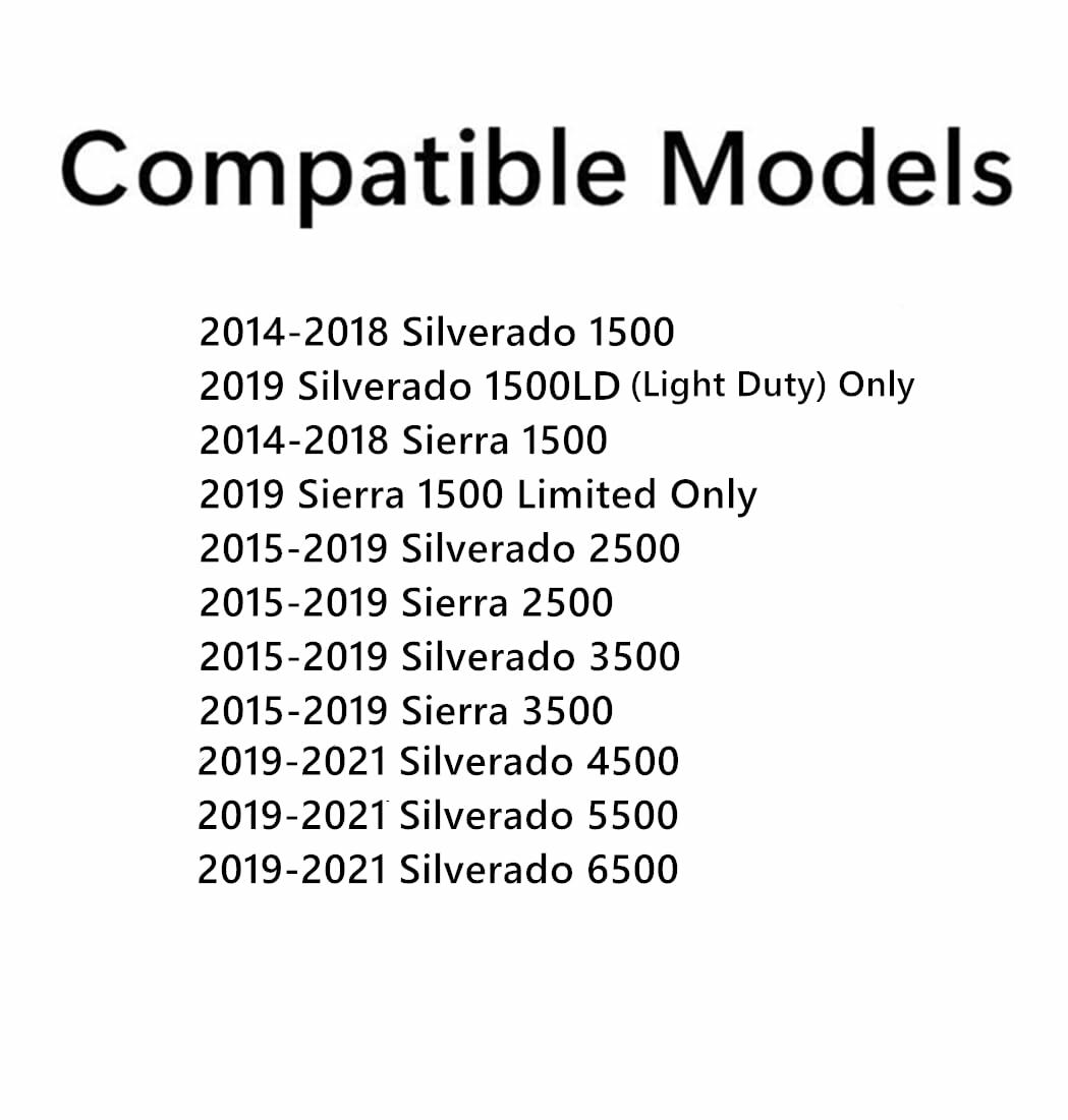 Stationary Back Window Back Glass Compatible with Chevrolet Silverado GMC Sierra 2014-2018 1500 / 2019 1500LD / 2015-2019 2500 3500 / 2019-2021 4500 5500 6500 Models
