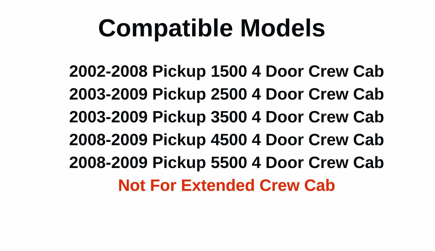 Passenger Right Side Rear Door Window Door Glass Compatible with Dodge Ram Pickup 4 Door Crew Cab 1500 2002-2008 Models/2500 3500 4500 5500 2003-2009 Models