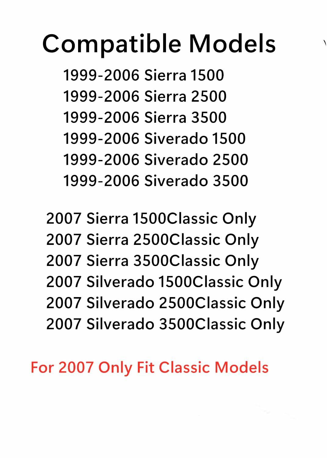 Manual Slider Back Window Back Glass Compatible with Chevrolet Silverado/GMC Sierra 1500 2500 3500 1999-2006 & 1500Classic 1500Classic 3500Classic 2007 Models