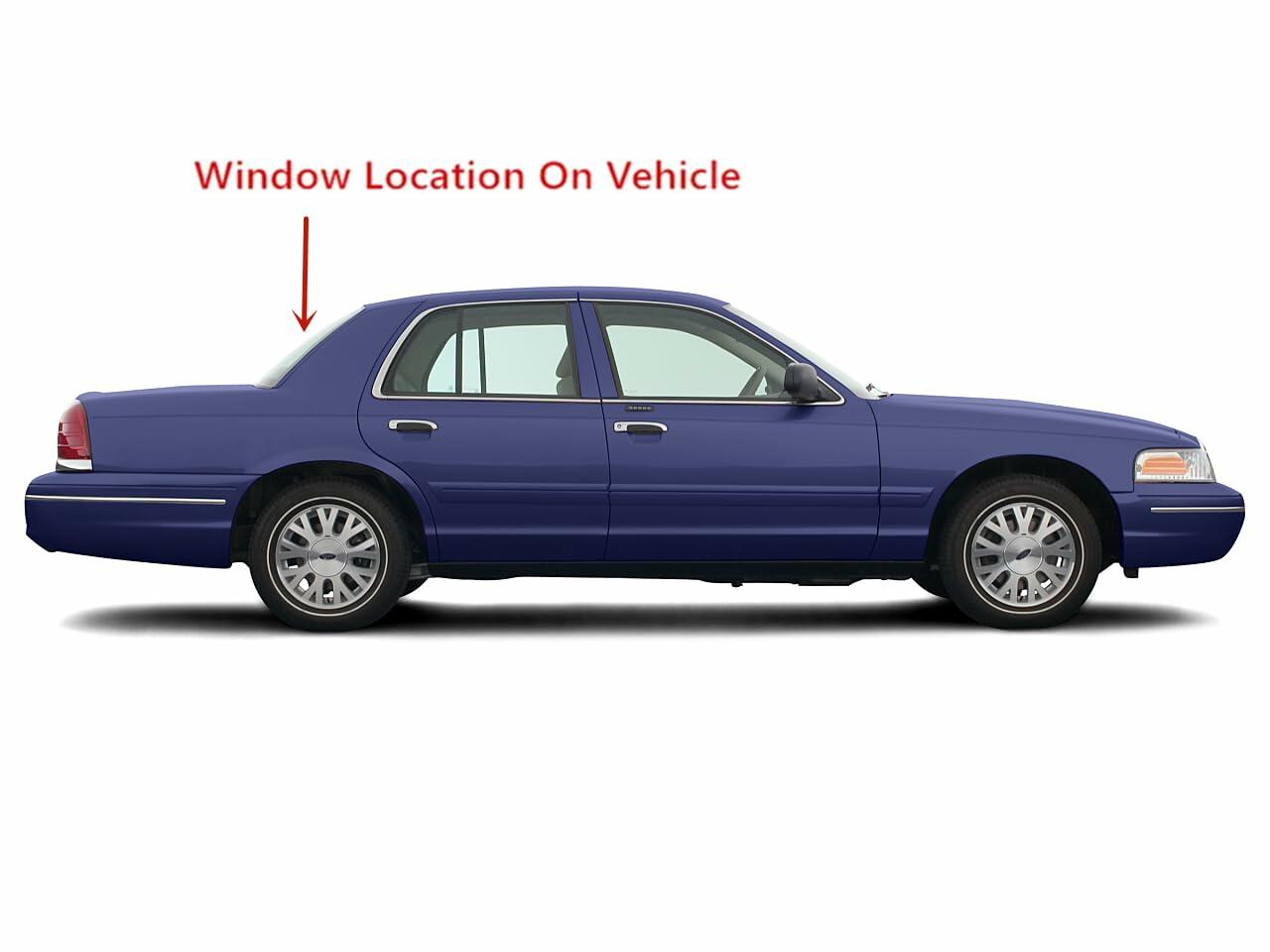 Heated Back Window Back Glass Compatible with Ford Crown Victoria/Mercury Grand Marquis 2005 4 Door Sedan Models