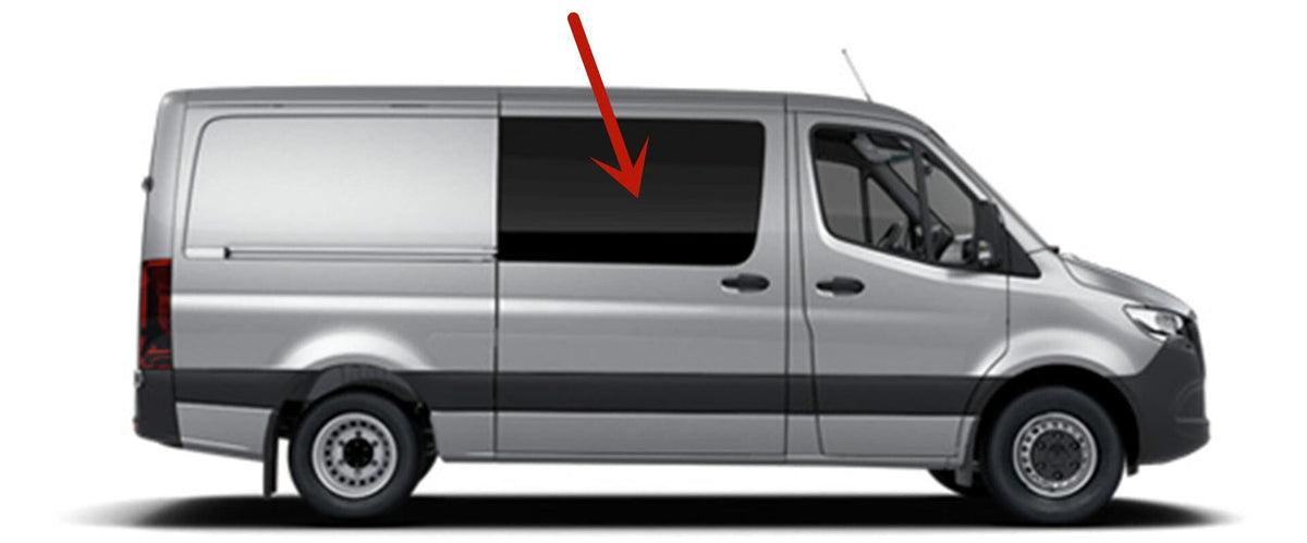 Privacy Passenger Right Side Sliding Cargo Door Window Door Glass Compatible with Freightliner Sprinter/Mercedes Benz Sprinter/Dodge Sprinter 144 & 170 WB Van 2007-2025 Models