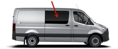Privacy Passenger Right Side Sliding Cargo Door Window Door Glass Compatible with Freightliner Sprinter/Mercedes Benz Sprinter/Dodge Sprinter 144 & 170 WB Van 2007-2025 Models