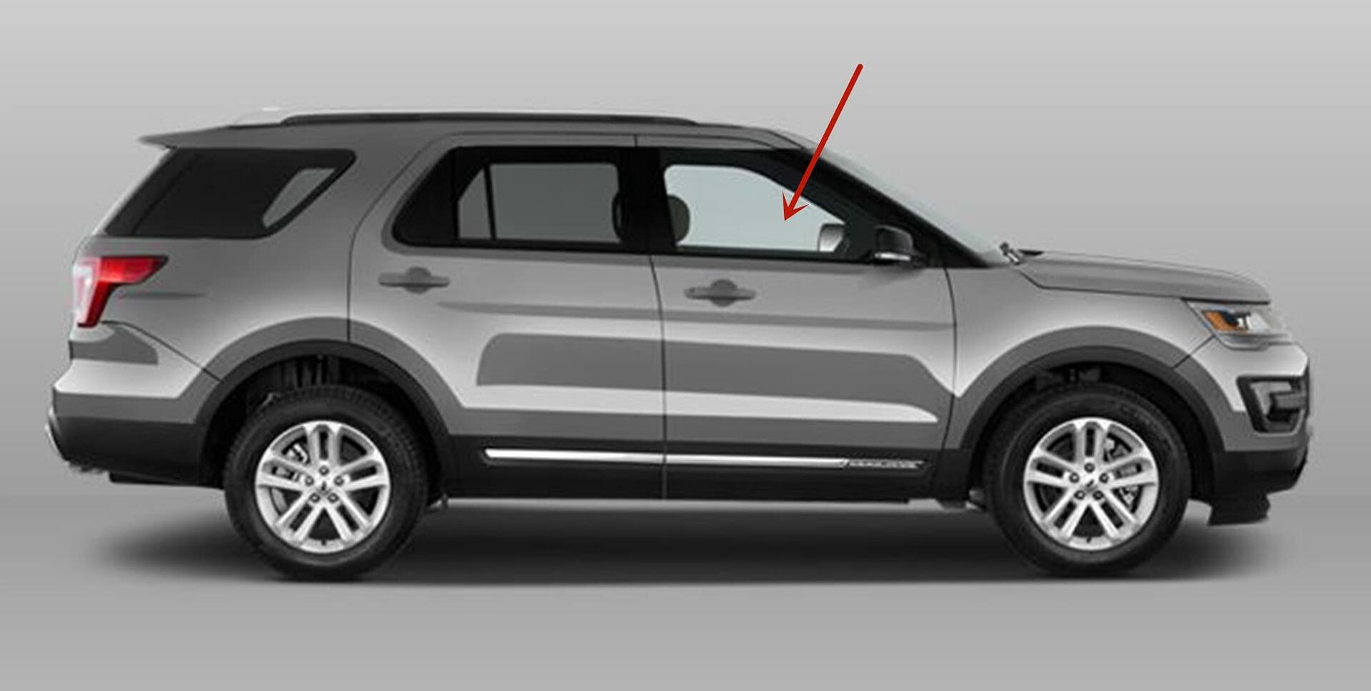 Tempered Passenger Right Side Front Door Glass Door Window Compatible with Ford Explorer 2011-2019 Models