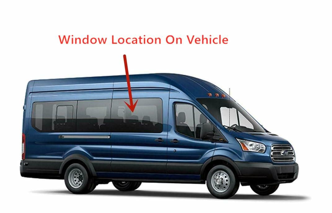 Privacy Passenger Right Rear Sliding Door Window Door Glass Compatible with Ford Transit 110.2" High-Roof 100.8" Mid-Roof Van 2015-2026 Models (Not for Transit Connect or Low-Roof Transit)