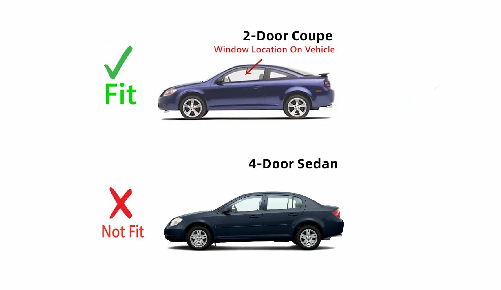 Driver Left Side Door Window Door Glass Compatible with Chevrolet Cobalt/Pontiac G4/Pontiac G5 2005-2011 2 Door Coupe Models