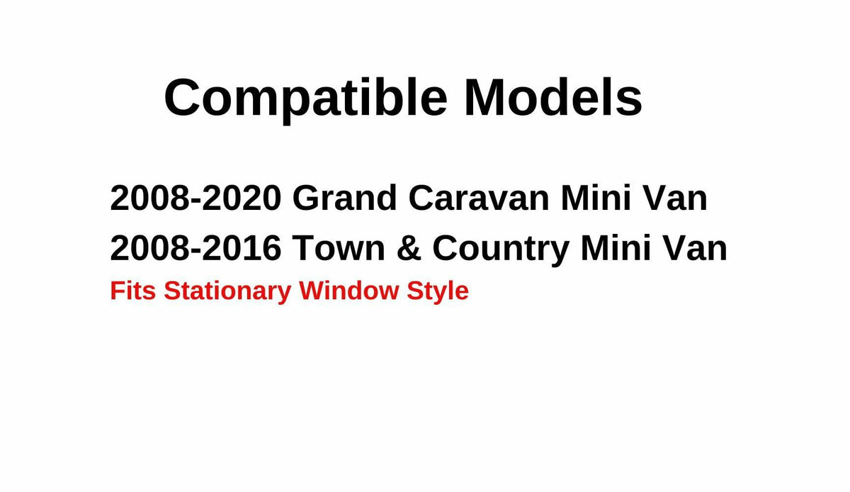 Stationary Style Driver Left Side Rear Sliding Cargo Door Window Door Glass Compatible with Dodge Grand Caravan / Chrysler Town & Country 2008-2020 Models