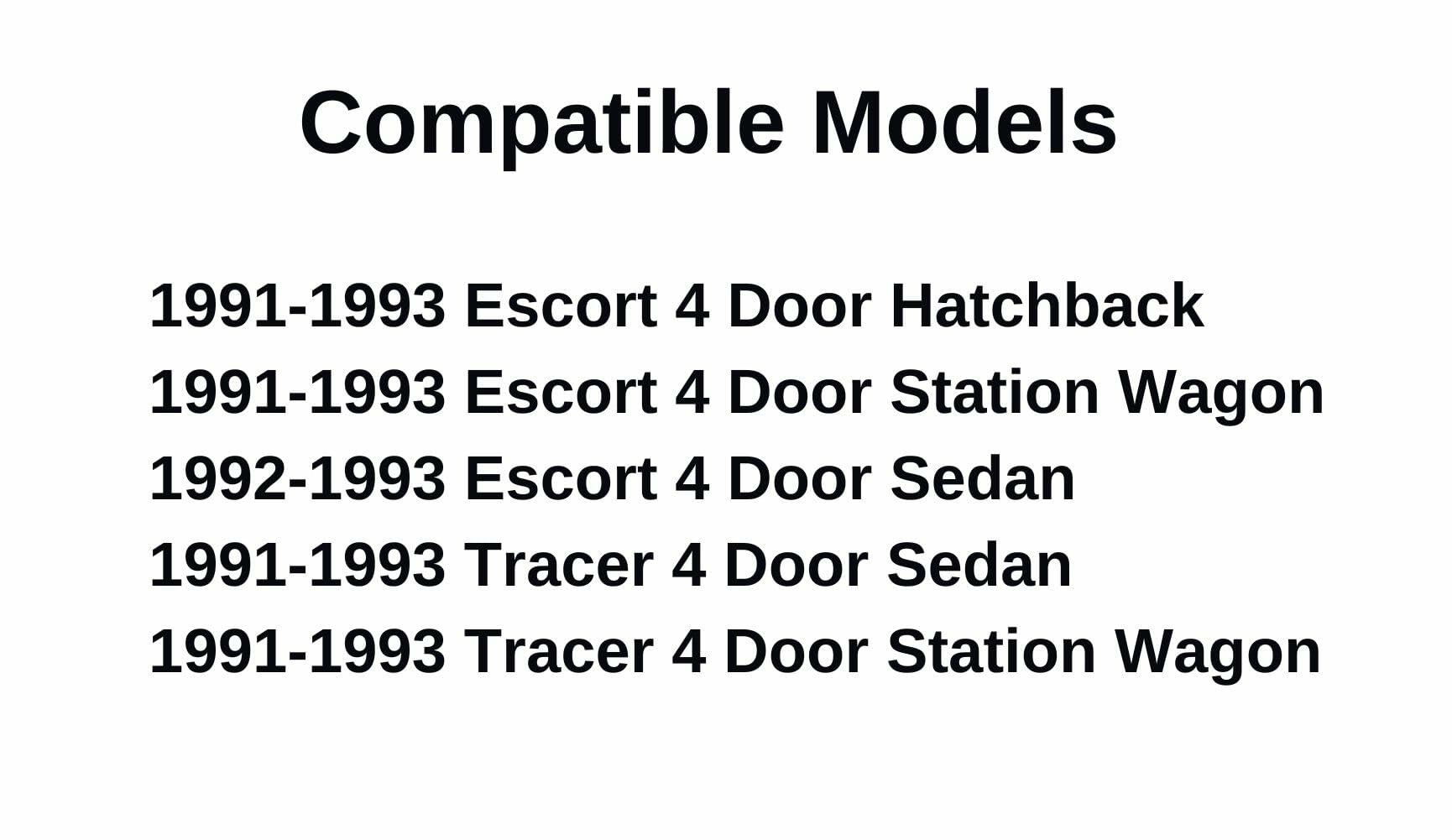 Driver Left Side Front Door Window Glass Compatible with Ford Escort/Mercury Tracer 1991-1993 4 Door Models