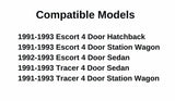 Driver Left Side Front Door Window Glass Compatible with Ford Escort/Mercury Tracer 1991-1993 4 Door Models
